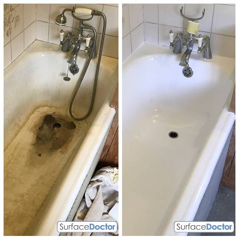 Bristol bathtub chip repair - invisible repair on a Victorian bath in Totterdown
