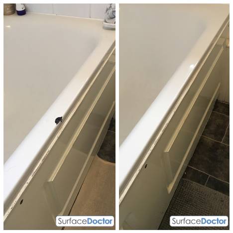 Bath repair Bristol - restoring limescale-damaged enamel on a Georgian bath in Clifton